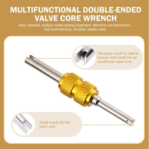 Multifunctional double-ended valve core wrench for air conditioning valve core repair kit 16 piece set for cars SUVs trucks