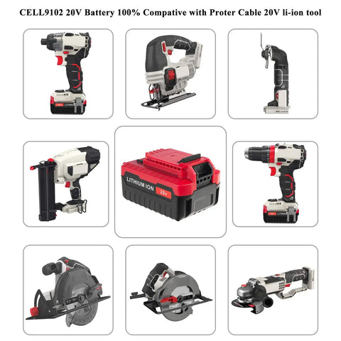 2 Pack 20V Lithium Ion Battery Compatible With Porter Cable 20V Max Power Tools Replacement High Capacity 6 Ah Rechargeable Heavy Duty Knockout Cordless Tool Battery Beefy Build with tools.