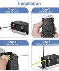 Installation steps for Twenty Pack Heavy Duty GFCI Outlet 20 Amp Receptacle With Weather Resistant Cover and Screwless Plate.