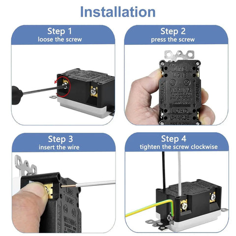 Installation steps for Hella Weather Resistant 20 Amp GFCI Outlet With Bright LED Indicator Plus Rugged Outdoor GFI Receptacle.