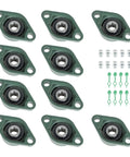 Ten Pack UCFL202 10 Pillow Block Bearings With Five Eighth Inch Bore Mounted Two Bolt Self Aligning Pillow Blocks For Industrial Machinery And Conveyor Systems, 10-pack