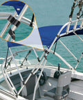 2 Pack Anti Rattle Bimini Top Pole Clips Holder For Boat keeps poles snug shown installed on boat structure