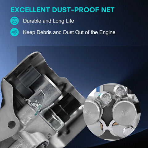 Close-up of Direct Fit OCV Oil Control Valve Timing Solenoid for Acura RSX Honda Civic, showing durable dust-proof net.