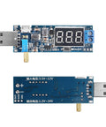 Front and back view of Six Pack USB Buck Boost Converter Modules 3.5 To 12 Volt In And 1.2 To 24 Volt Out DC To DC Adjustable Power Regulator