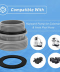 Hose Conversion Adapters Kit For Intex Coleman 4560 40mm To One And A Half Inch with O-ring and pump compatibility images