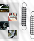 Durable Stainless Steel Extension Springs With Dual Hook Ends, 2 Inch Length, shown in various applications and uses