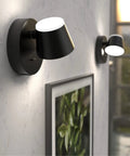 LED Wall Sconce With On/Off Switch And USB Port, 110V Hardwired Wall Lamp, black finish on living room wall