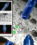 Masonry drill bits, 8-pack serrated, 1/4–9/16 in, blue-coated, Amazon brand (front view)