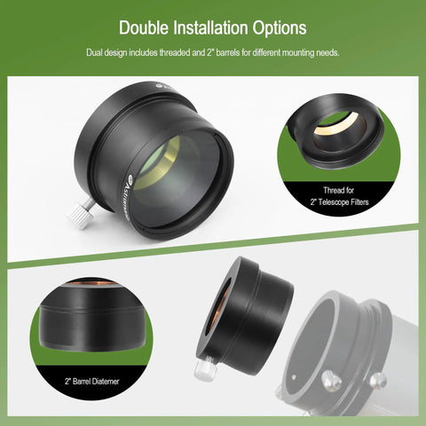 2 Inch To 1.25 Inch Eyepiece Adapter For Telescope, Built Tough Metal Construction With Premium Thumbscrew And Brass Locking System