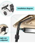 Installation of 4 Panel Dope Wide Angle Rear View Mirror For Golf Carts Universal Fit For Yamaha Club Car EZGO, showing adjustable bracket