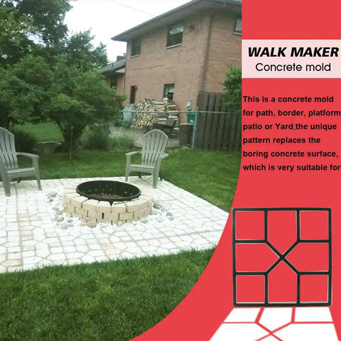 Reusable Concrete Path Molds For No Fuss DIY Walkways And Stepping Stone Pavers Square 15.7 By 15.7 By 1.57 Inches Ideal For Lawn Patio