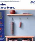 No Drilling Hassle Snap On Your Walls Versatile Adhesive Hooks For Quick Bathroom And Kitchen Refreshes Heavy Duty Grip Keeps Your Place Looking Sharp Total Game Changer For Tight Spots 12 Pack Storm Gray displayed with organized essentials on a wall.