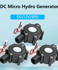 3-Pack Mini Hydroelectric Generator With Micro Water Turbine Output 5V 12V 80V DC Portable Charger Half Inch Thread Hydroelectric Turbine