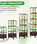 Height adjustable self watering tomato planter with trellis for patio, 55.9 inch raised garden bed pot with trellis and plant support.