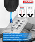 Heavy Duty Magnetic Impact Driver Bit Set With Blue Titanium Coated S2 Steel For Tough Jobs One Quarter Inch Hex Shank demonstration.