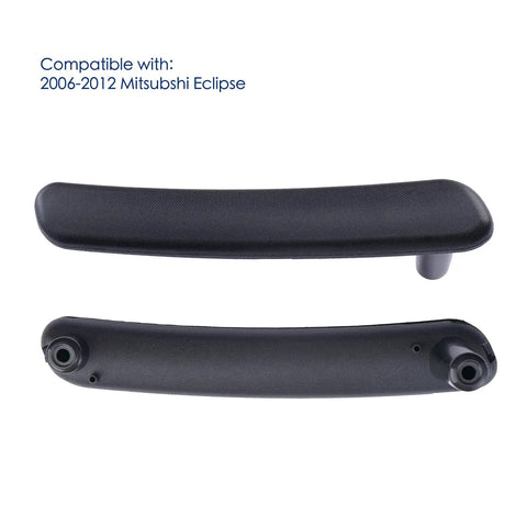 Interior Door Inner Pull Handle Set For Mitsubishi Eclipse 2006 Through 2012 Driver And Passenger Side Black Replacement in black