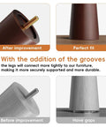 12 Inch Round Solid Wood Furniture Legs Set Of 4 For Mid Century Modern Style Replacement Tables Cabinets Chairs Dressers Ottomans Benches Beds And More Heavy Duty Up To 1762 Pounds Capacity DIY Friendly showing improved grooves for secure fit