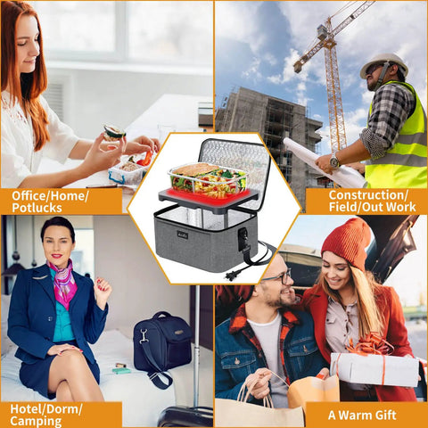 Portable Oven For Office And Travel With Auto Temperature Control No Monitoring Needed Heats And Reheats Meals Evenly Without Burning