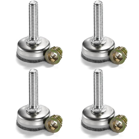 12 Pack Adjustable Furniture Levelers With Felt Pads For Tables, Chairs, Beds, And Sofas, Heavy Duty Steel Feet Supports Up To 1320 Lbs, Height Adjustable From Three Quarters Inch To One And Three Quarters Inches, Easy Install And Floor Protection