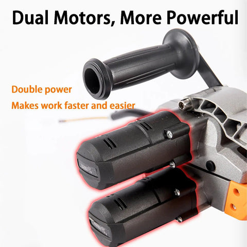 Close-up of dual motors on Cordless Electric Wire Puller With Automatic Wall Threading and Dual Motor Power for powerful performance.