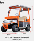 Heavy Duty Electric Golf Cart For Adults With 1800W Motor And 60V Battery Featuring Fixed Canopy Weather Guard dimensions 85.83"x45.28"x71.65"