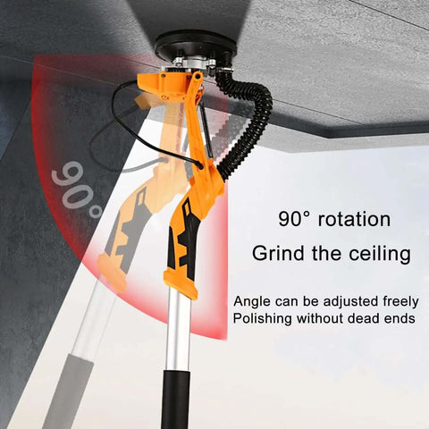 Badass Electric Concrete Surface Planer Angle Grinder 125mm 1600W showing 90° rotation for ceiling polishing.