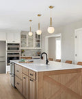 Modern Globe Pendant Light For Kitchen Island White Milk Glass With Brass Finish Frosted Hanging Light above island