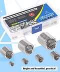 Stainless Steel Thread Inserts Kit 84 Pcs Set For Thread Repair M3 To M12 7 Sizes Helicoil Type Coiled Wire Sleeves