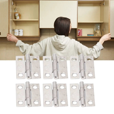Ten Pack 1 Inch Stainless Steel Butt Hinges 304 Grade Four Hole Foldable for Cabinets Sturdy Rust Resistant Door Hardware