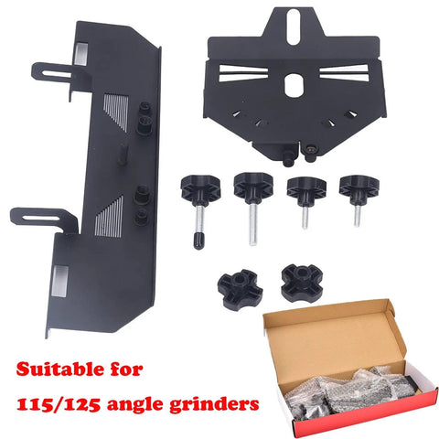 Adjustable 45 Degree Chamfering Guide For Angle Grinders Compatible With 4.5 Inch And 5 Inch Models, black metal parts with accessories
