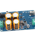 Rock Solid Super Capacitor UPS Backup Power Supply Keeps Raspberry Pi Running Smooth With Seamless 5V 3A Emergency Juice To Save Critical Data During Sudden Blackouts, close-up of circuit board with four capacitors.