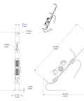 Technical drawing of Lightweight TIG Wire Feeder For Precise Welds, 7 Inch Tension Control with dimensions and components visible.