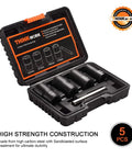 Lug Nut Removal Kit For Stripped And Frozen Bolts With Half Inch Drive 5 Piece Wheel Lock Removal Set ThinkWork Hammer Tap Tool
