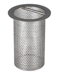 Beefy 4 Inch Commercial Floor Drain Strainer With A 6 Inch High Thick Stainless Steel Basket Finely Polished Finish Rust Resistant
