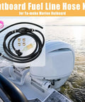 Marine Outboard Fuel Line Kit with 5/16 Inch 10 Foot Hose Primer Bulb Quick Connectors Four Clamps and Fuel Filter for Boat