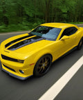Chevrolet Camaro with Front Bumper Lip For 2010-2013 Chevrolet Camaro V6 SS Style Unpainted Black PU on a road