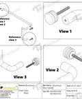 Premium Aluminum Push Bar With 10 Inch Center To Center Pull Handle Set In Satin Brush Finish For Glass And Metal Storefront Doors, Heavy Duty Commercial Door Hardware For High Traffic Areas. Aluminum door handle drawing, satin black finish, View 1