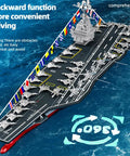 RC Aircraft Carrier Warship Toy With 2.4GHz Dual Motor Power And High Speed Remote Control LED Lights Waterproof Hull LHD 883 top view