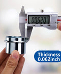Rustproof Axle Grease Caps 2 Pack With Galvanized Surface, 1.98 Inch Dust Cap thickness measurement at 0.062 inch