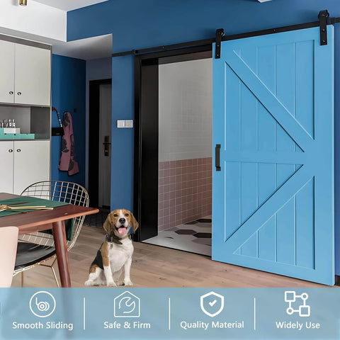 Heavy Duty Sliding Barn Door Kit With Five Foot Track Built To Last 350 Lb Capacity For Doors From One And Three Eighths Inches