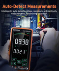 Compact Digital Multimeter Tester With 5 Inch Touch Screen Auto Ranging TRMS 6000 Counts in use for electronic testing