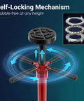 Self-locking mechanism of Heavy Duty Underhoist Support Stand With Dual Height Adjustments For Car Lifts And Garage Jobs.