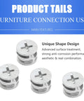 Heavy Duty Cam Lock Fittings For Furniture Assembly 10 Piece Pack of Rust Proof Nickel Plated Carbon Steel Locking Nuts showing unique design.