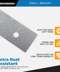 5 Inch Hot Dipped Galvanized Steel L Bracket Corner Brace Heavy Duty 90 Degree Mending Plate close-up showing rust-resistant surface.