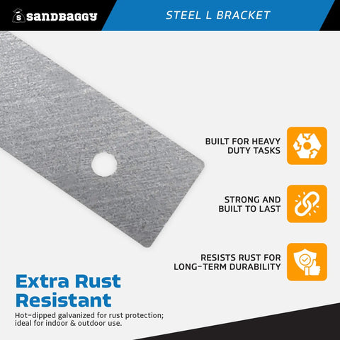 5 Inch Hot Dipped Galvanized Steel L Bracket Corner Brace Heavy Duty 90 Degree Mending Plate close-up showing rust-resistant surface.