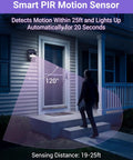 Solar Powered Bug Zapper Outdoor 2 In 1 Waterproof Cordless Mosquito Killer Lamp With UV Light And Motion Sensor Light installed on house exterior