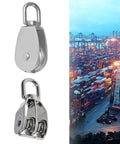Beefy 2 Pack M25 Stainless Steel Double Pulley Block For Rigging And Lifting, Heavy Duty Swivel Wheel Block, 150Kg Load Capacity, 25Mm Wheel Diameter, 11Mm Groove, Rust Resistant Hardware, stainless steel double pulley