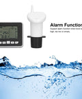 Ultrasonic Water Level Meter With Digital Display And Alarm, Smart Depth Sensor Monitor System For 0 To 15 Meters with alarm.