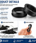 Flexible Rubber Tank Bulkhead Adapters For Sealing, 1-1/4 Inch Fit, showing black rubber materials and flexibility.