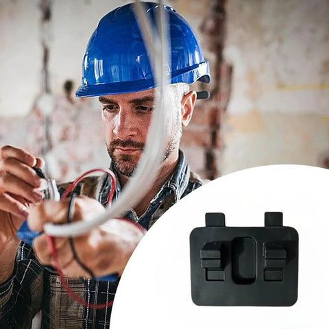 Heavy Duty Welding Wire Fixture Clamps Thickened Adjustable Cable Holds For Soldering Projects And Electrical Work Made With Durable Abs, held by a man in a blue hard hat.